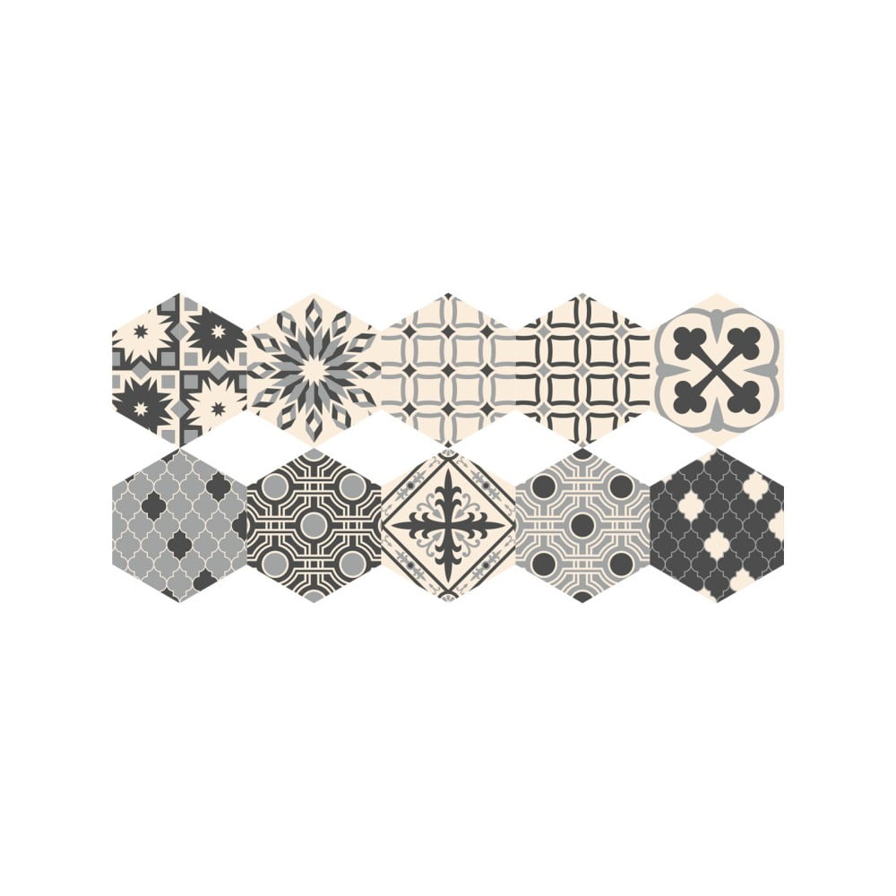 Hexagons Alejandro 10 db-os padlómatrica szett, 20 x 18 cm - Ambiance