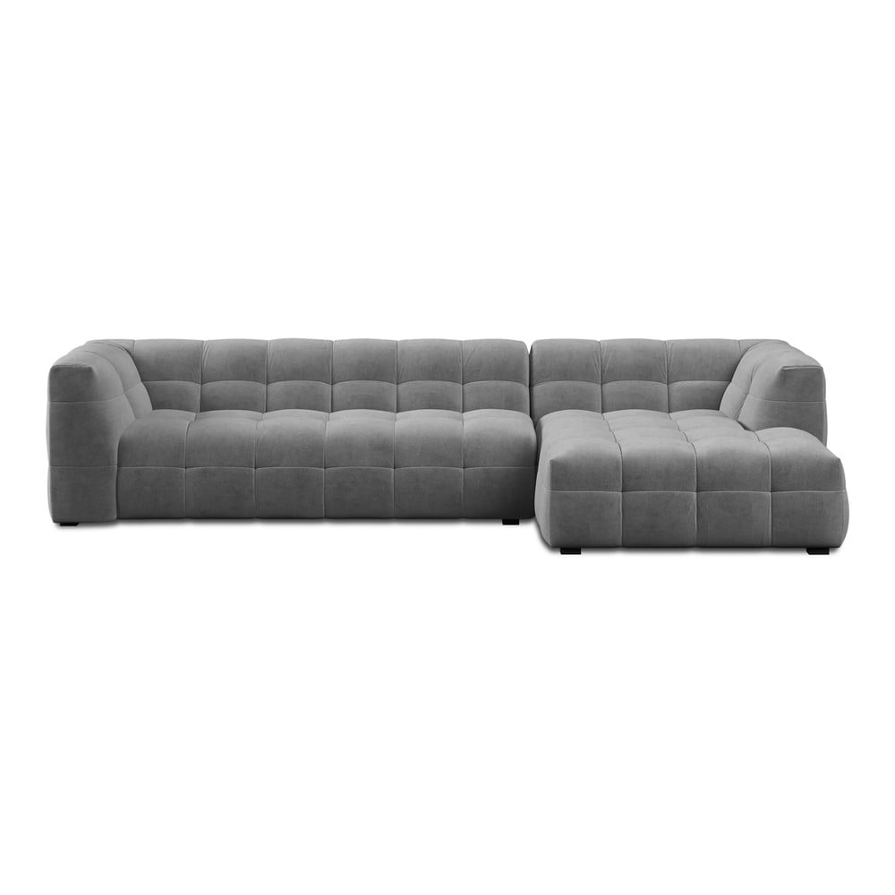 Vesta szürke bársony kanapé, jobb oldali - windsor & co sofas