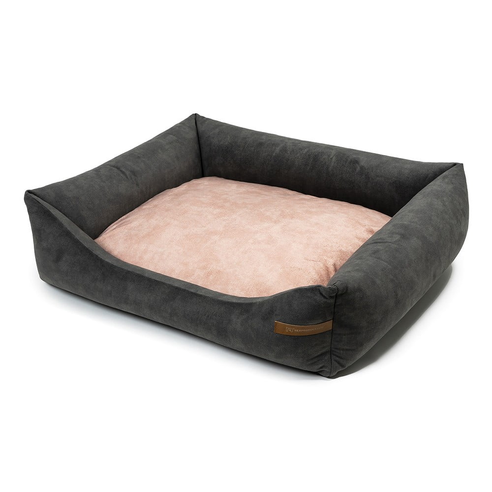 Rózsaszín-sötétszürke fekhely kutyáknak 55x65 cm softbed eco s – rexproduct
