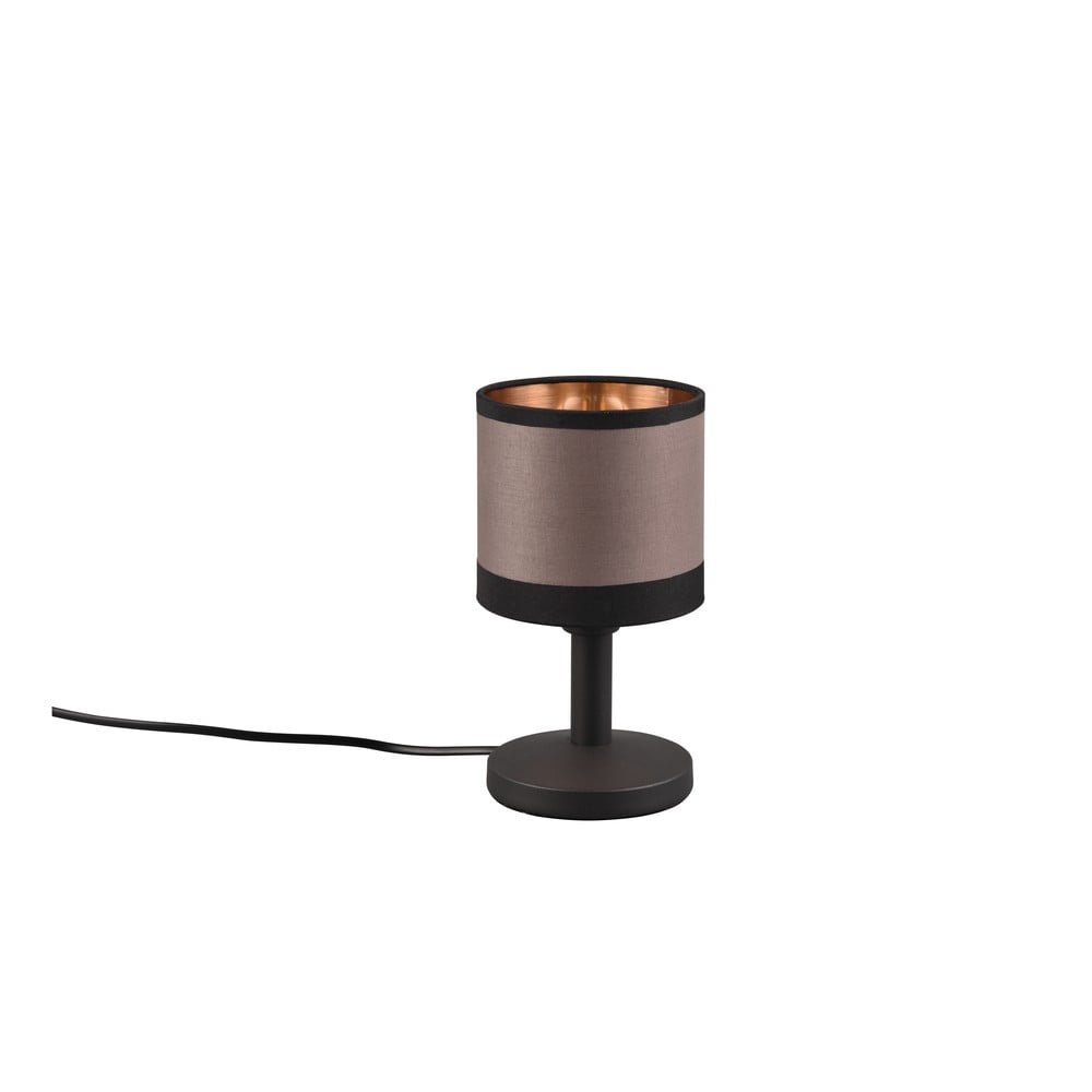 Fekete-barna asztali lámpa (magasság 22 cm) Davos – Trio