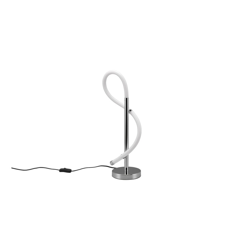 Fényes ezüstszínű LED asztali lámpa (magasság 54 cm) Argos – Trio