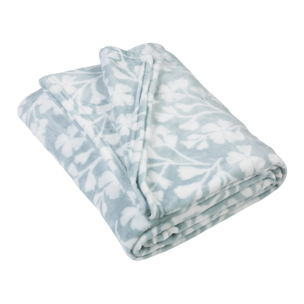 Kék fleece takaró 200x240 cm Brooke Floral – Catherine Lansfield