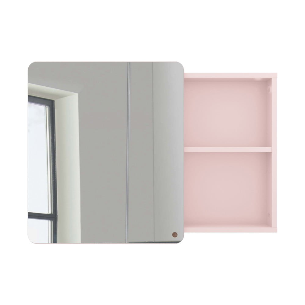 Rózsaszín fali-tükrös fürdőszoba szekrény 80x58 cm color bath – tom tailor
