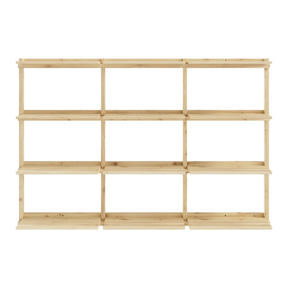 Natúr színű borovi fenyő fali könyvespolc 192x127 cm Groove – Karup Design
