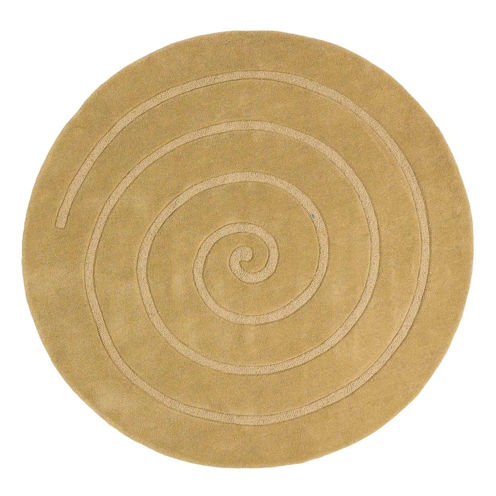 Spiral bézs gyapjú szőnyeg, ⌀ 180 cm - Think Rugs