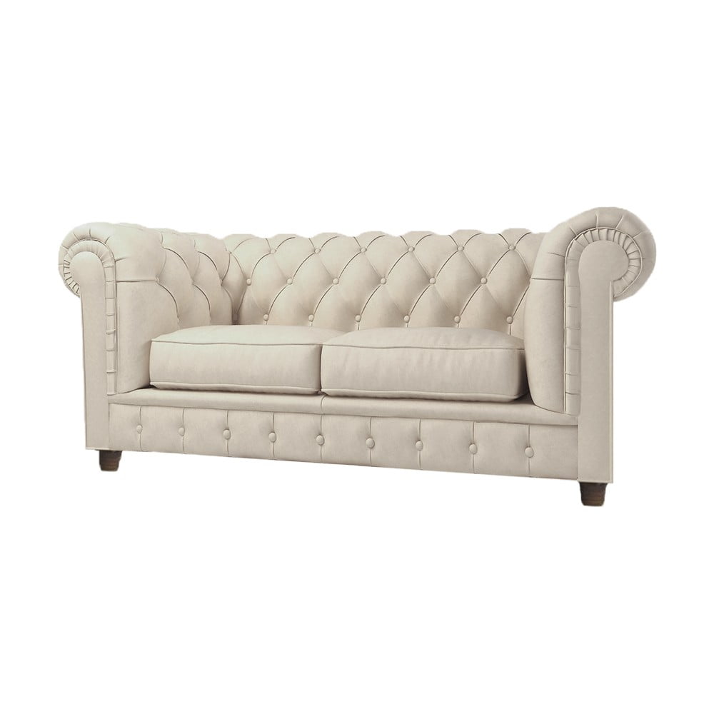 Krémszínű bársony kanapé 178 cm cambridge – ropez