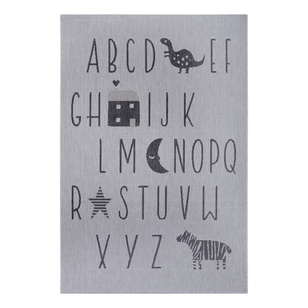 Letters szürke szőnyeg gyerekeknek, 160x230 cm - ragami