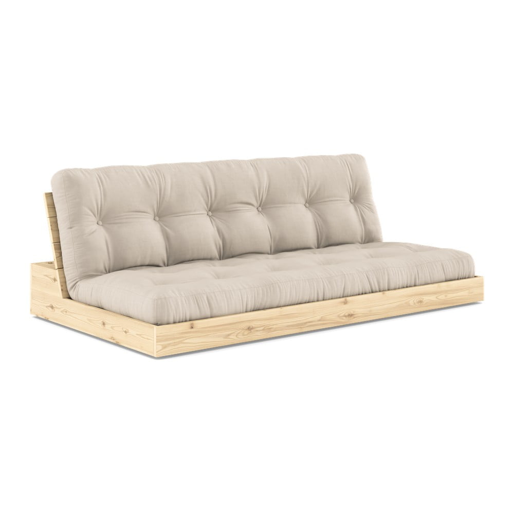 Bézs kinyitható kanapé 196 cm base – karup design