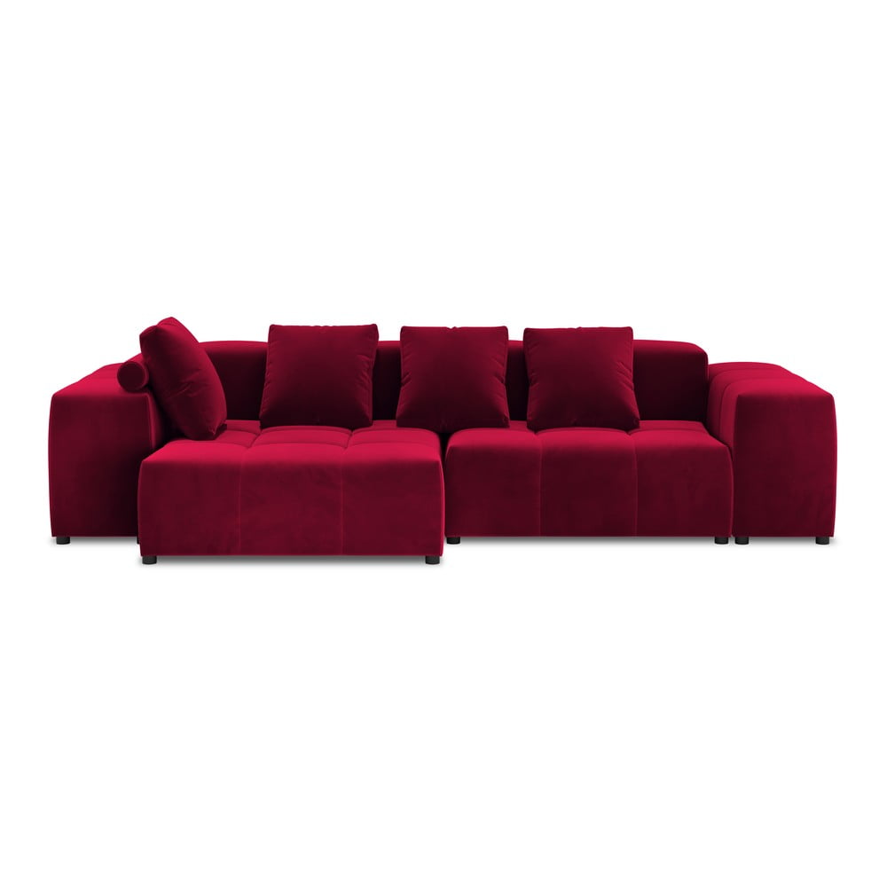 Piros bársony sarokkanapé (variálható) rome velvet - cosmopolitan design