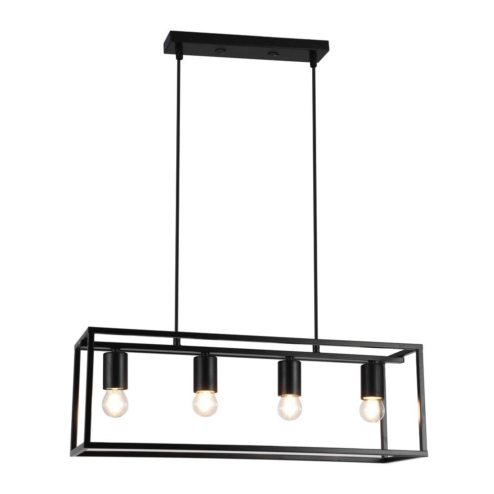 Fekete mennyezeti lámpa fém búrával 15x120 cm Diu 4 – GTV