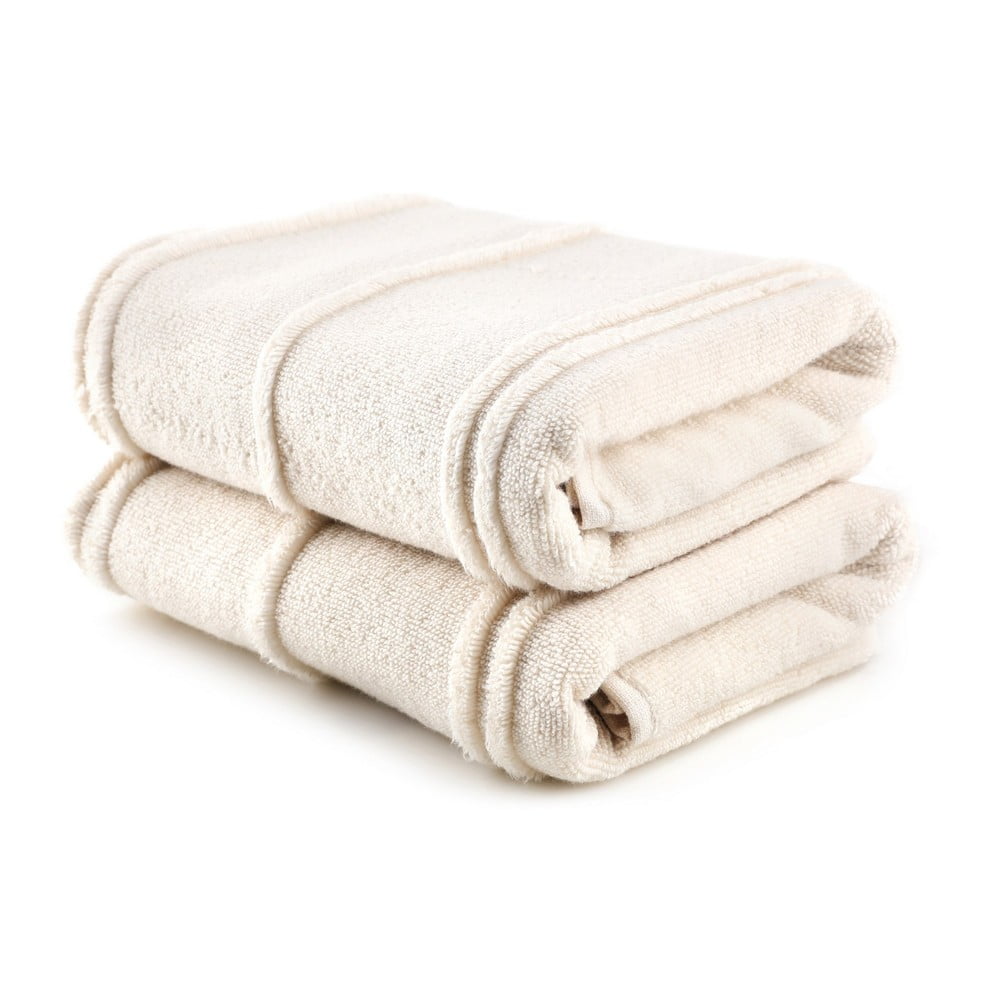Krémszínű frottír törölköző szett 2 db-os 50x90 cm Arden – Foutastic