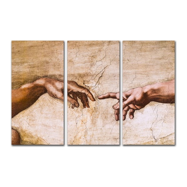 Ádám teremtése, 3 részes falikép - Michelangelo Buonarroti másolat
