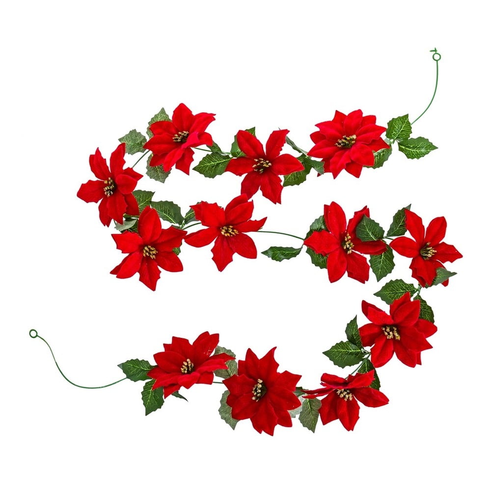 Karácsonyi girland 180 cm Poinsettia – Casa Selección