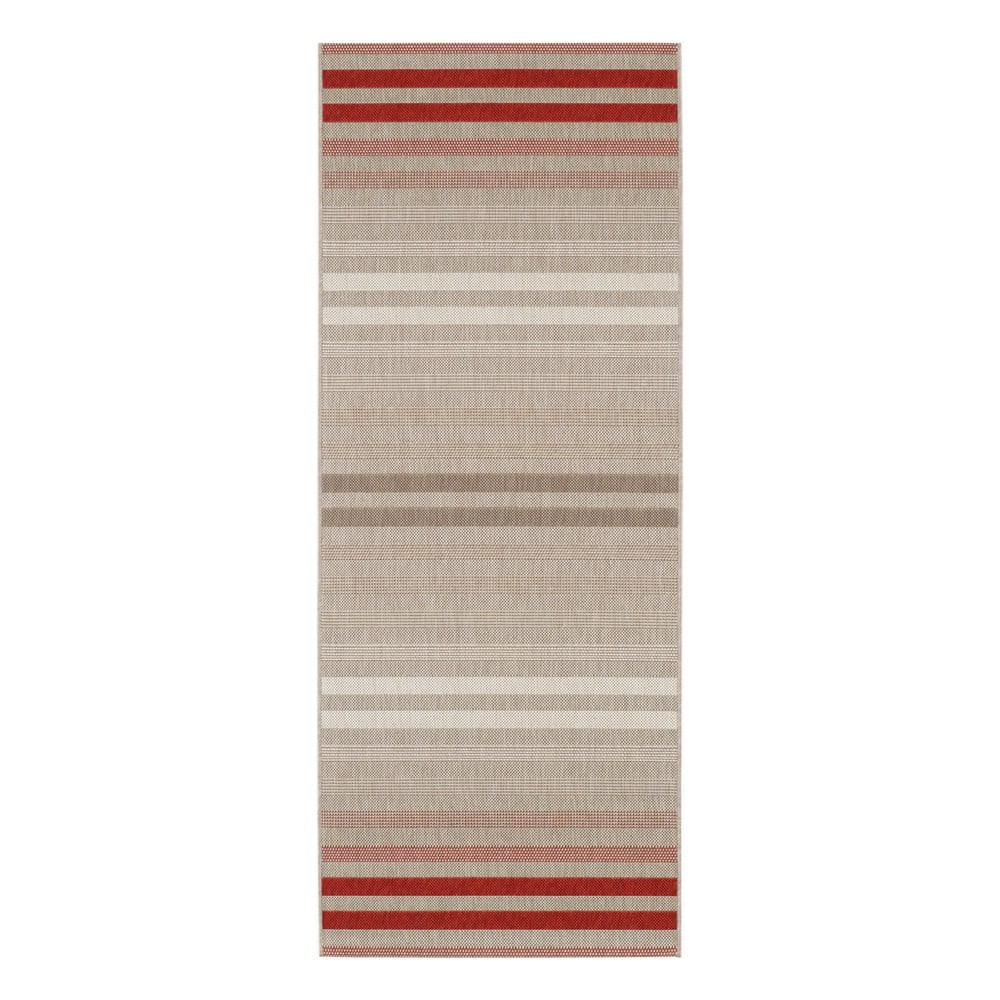 Paros piros-krémszínű kültéri szőnyeg, 80 x 200 cm - NORTHRUGS