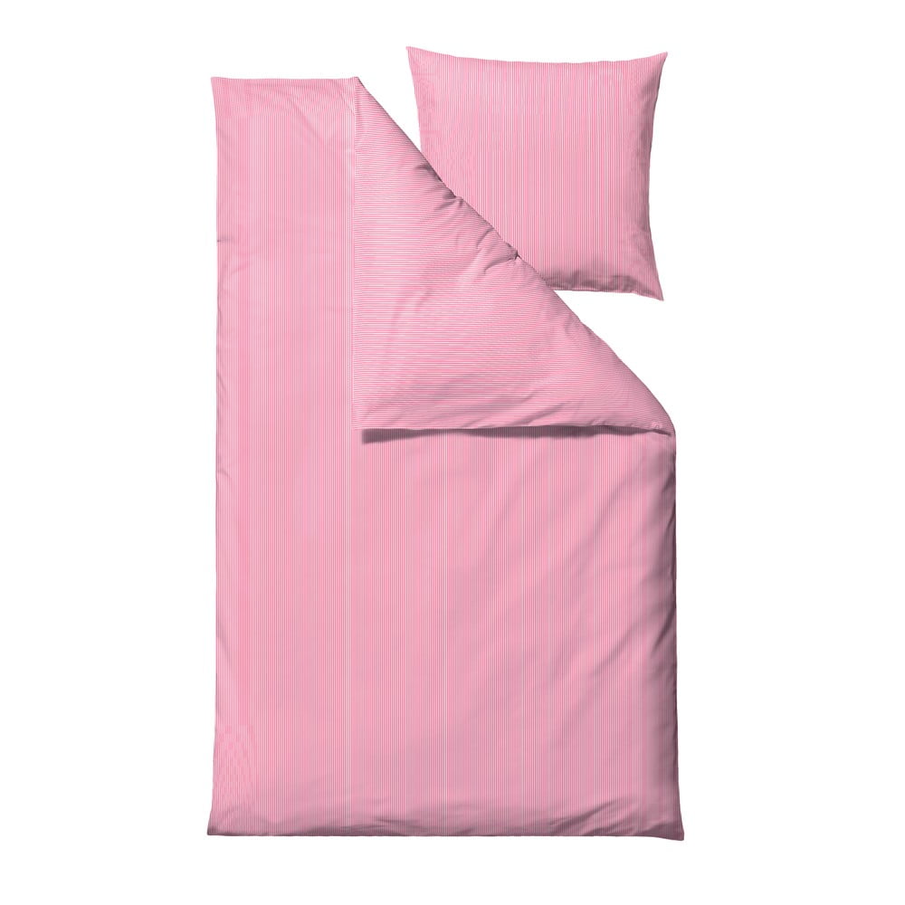 Rózsaszín egyszemélyes pamut ágyneműhuzat 140x200 cm Cheerful – Södahl
