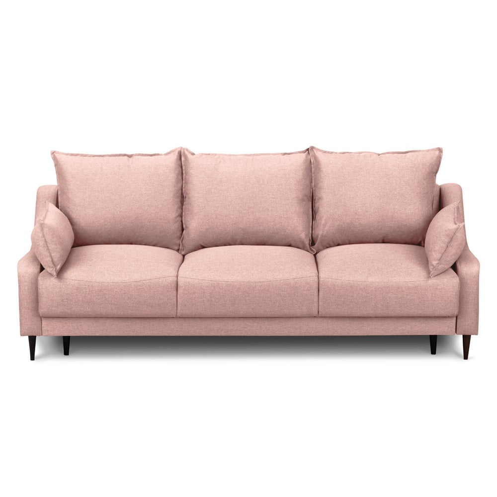 Ancolie rózsaszín kinyitható kanapé tárolóhellyel, 215 cm - Mazzini Sofas