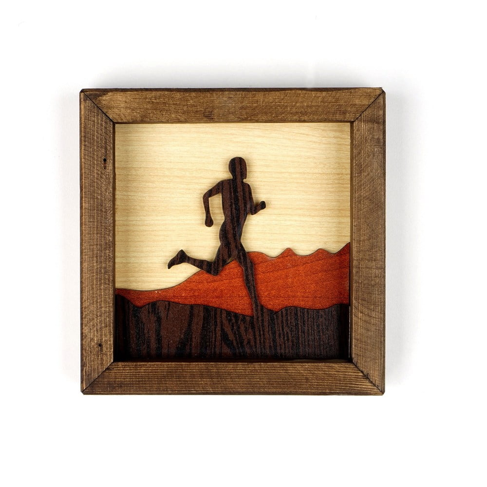 Running Man fa kép, 16 x 16 cm - Kate Louise
