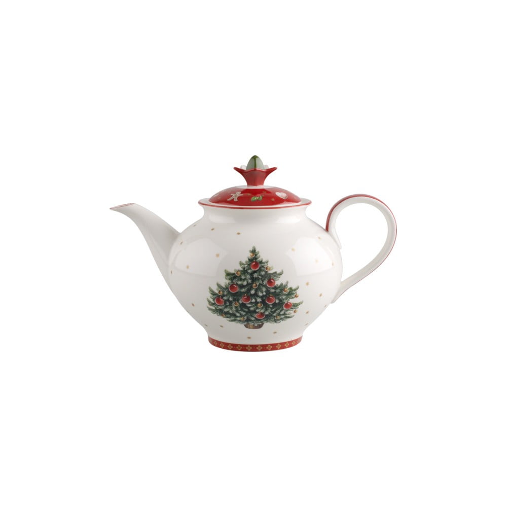 Piros-fehér porcelán teáskanna karácsonyi motívummal - Villeroy & Boch