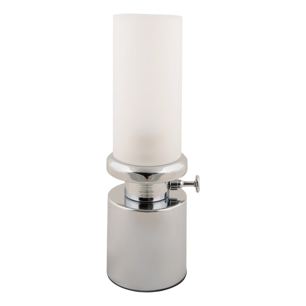 Ezüstszínű LED dimmelhető asztali lámpa fém-üveg búrával (magasság 29,5 cm) Camp – Leitmotiv