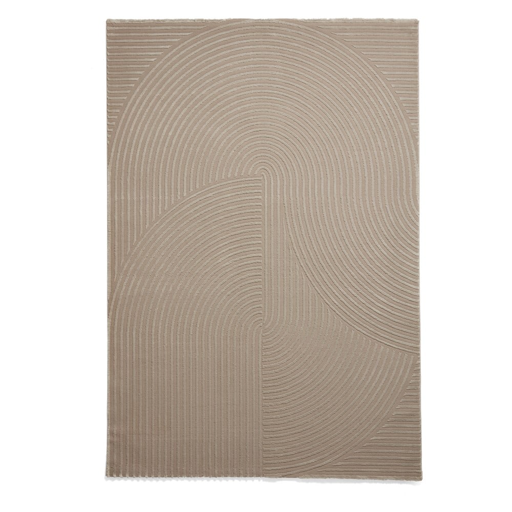 Világosbarna mosható szőnyeg újrahasznosított szálakból 160x230 cm flores – think rugs