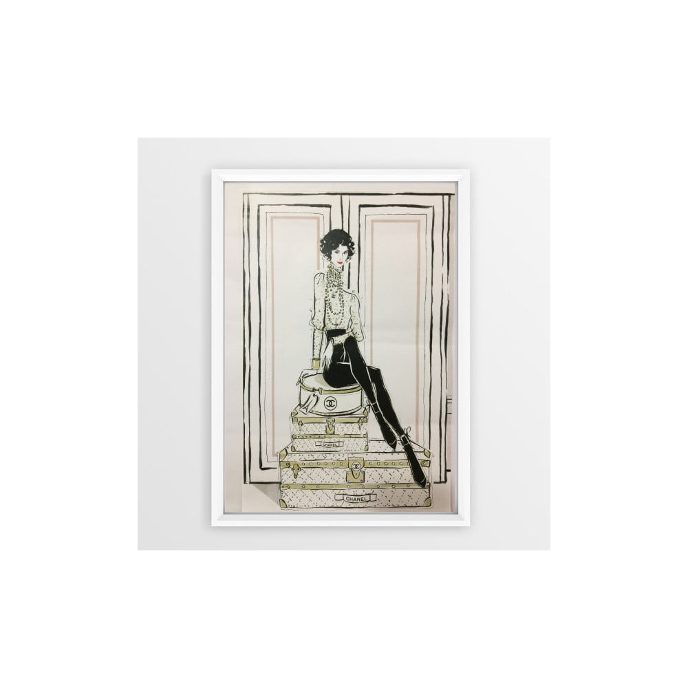 Chanel Suitcases keretezett kép, 23 x 33 cm - Piacenza Art