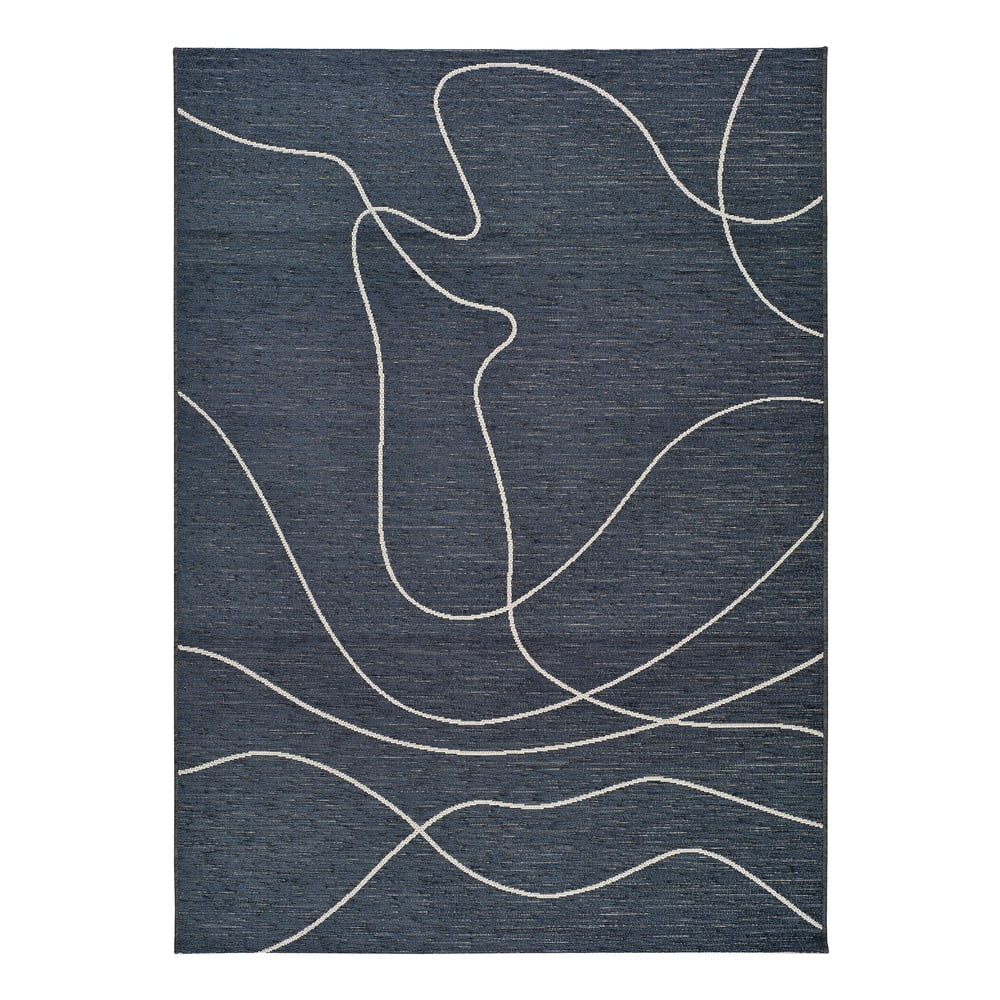Doodle sötétkék pamutkeverék kültéri szőnyeg, 154 x 230 cm - universal