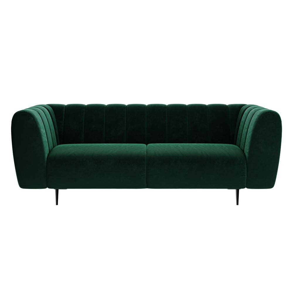 Shel sötétzöld bársony kanapé , 210 cm - Ghado