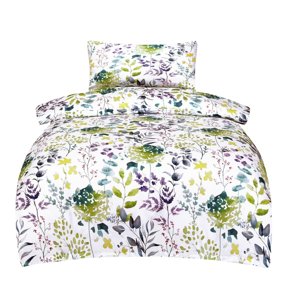 Fehér egyszemélyes pamut-szatén ágyneműhuzat 140x200 cm Savoy – My House