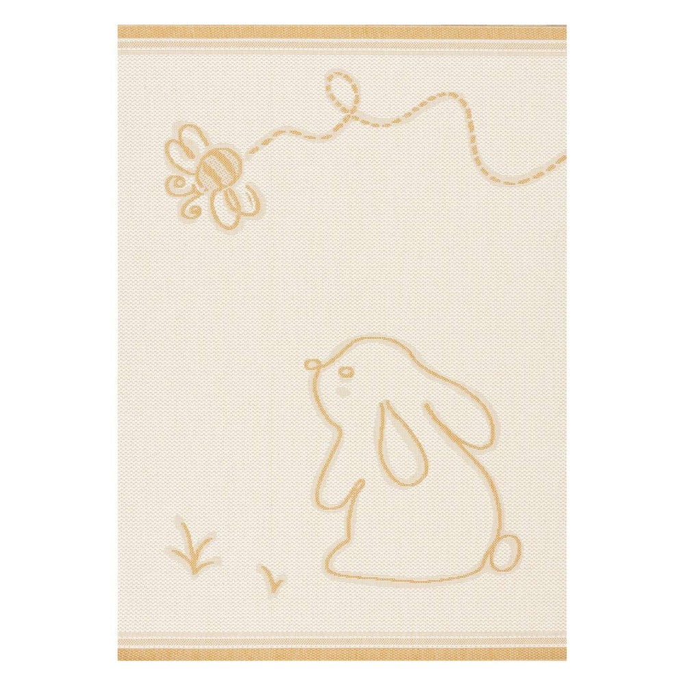 Sárga-bézs antiallergén gyerek szőnyeg 230x160 cm rabbit and bee - yellow tipi