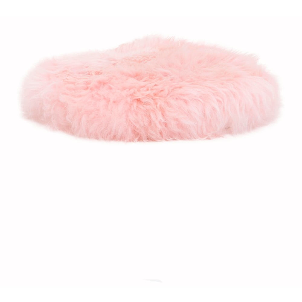 Rózsaszín szőrme székpárna ⌀ 40 cm Round - Native Natural 