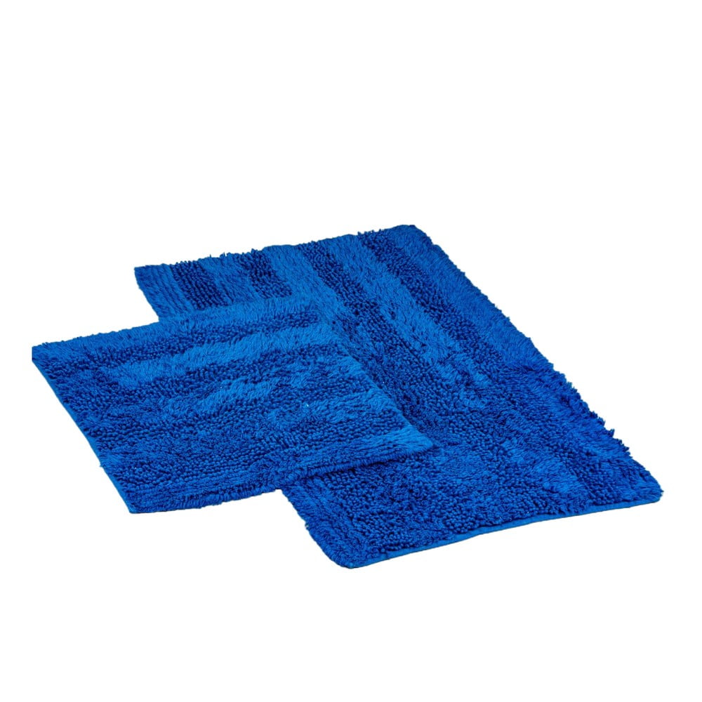 Sötétkék fürdőszobai kilépő szett 2 db-os 60x100 cm Luxury Softy – Foutastic