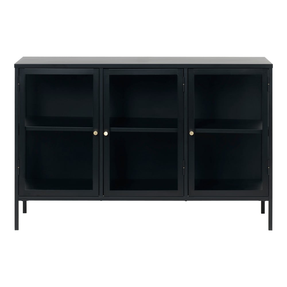 Fekete fém tálalószekrény 132x85 cm carmel – unique furniture
