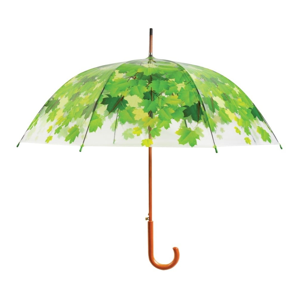 Ambiance Birdcage Leaf átlátszó esernyő zöld részletekkel, ⌀ 92,5 cm - Esschert Design
