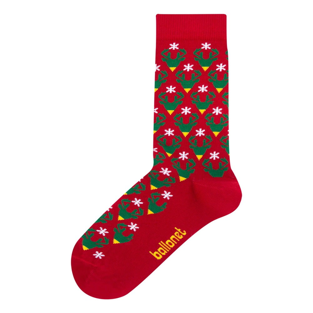 Season's Greetings Socks Card with Caribou zokni ajándékcsomagolásban, méret 36 - 40 - Ballonet Socks