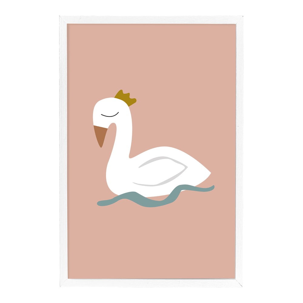 Mini Xander Swan fali plakát fehér keretben, 45 x 65 cm - Bloomingville