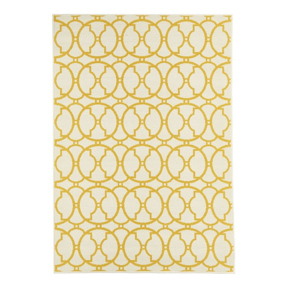 Interlaced bézs-sárga kültéri szőnyeg, 160 x 230 cm - Floorita