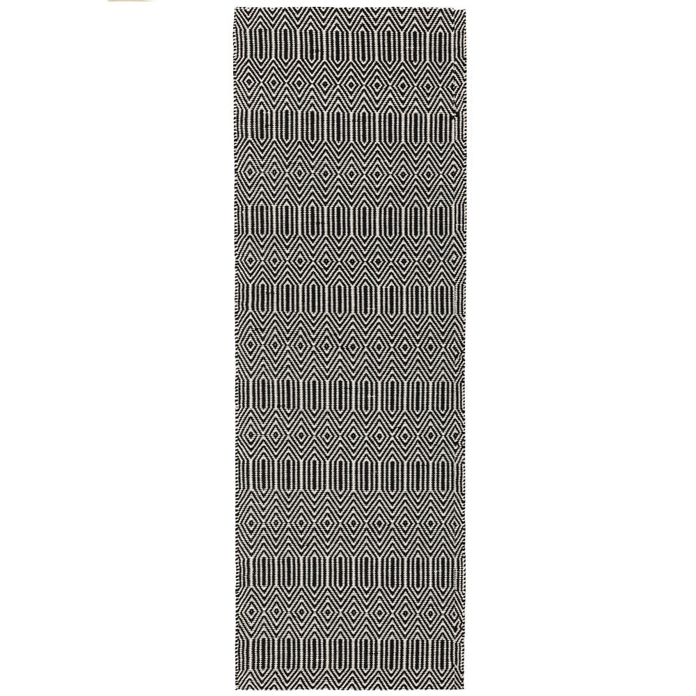 Fekete gyapjú futószőnyeg 66x200 cm sloan – asiatic carpets