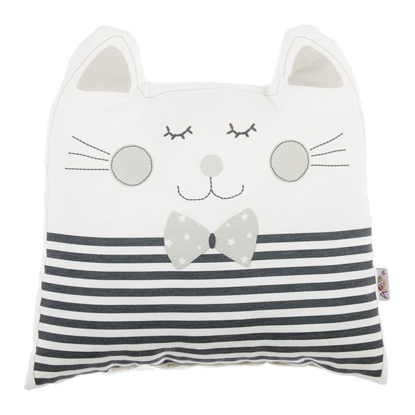 Pillow Toy Big Cat szürke pamut keverék gyerekpárna, 29 x 29 cm - Mike & Co. NEW YORK