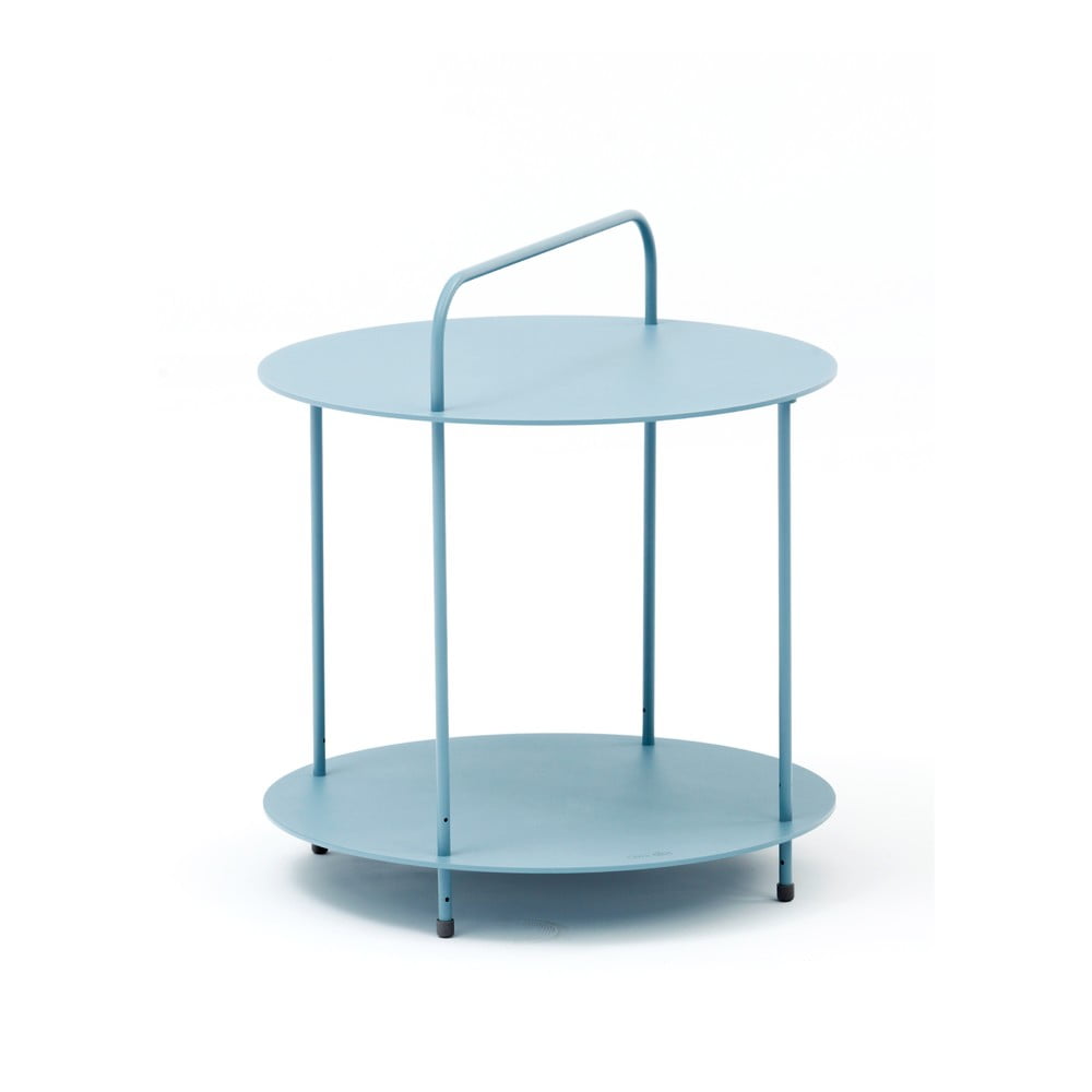 Plip kék fém kerti tárolóasztal, ø 45 cm - Ezeis