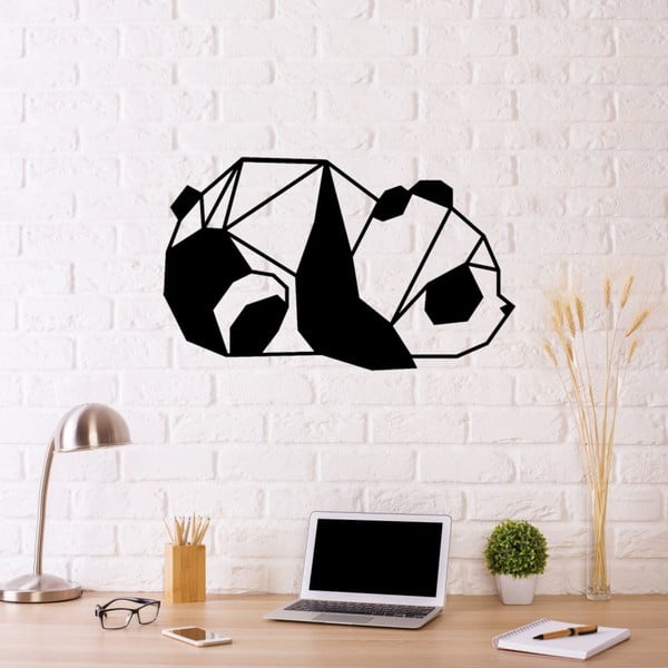 Panda fekete fém fali dekoráció, 55 x 33 cm