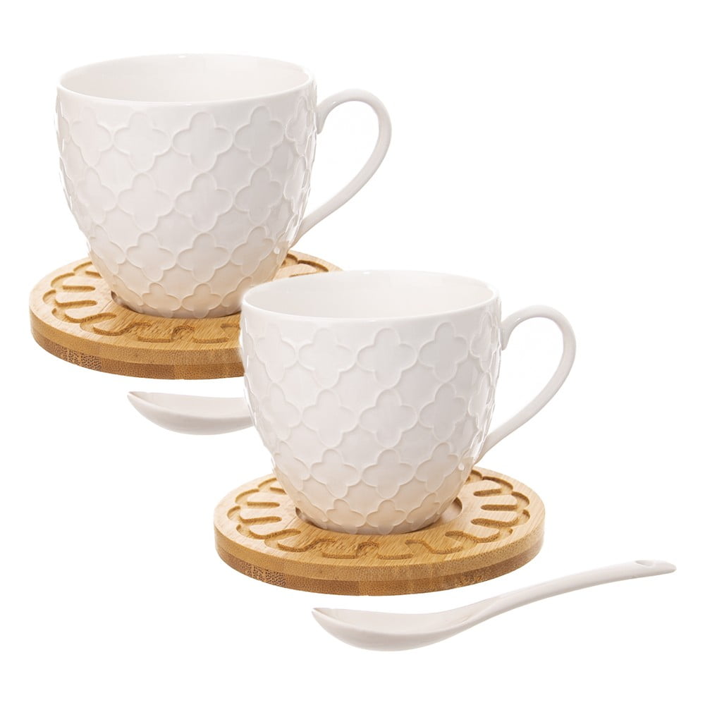 Orion Bambu porcelán készlet csészével és csészealjjal, kanállal, 2 db-os