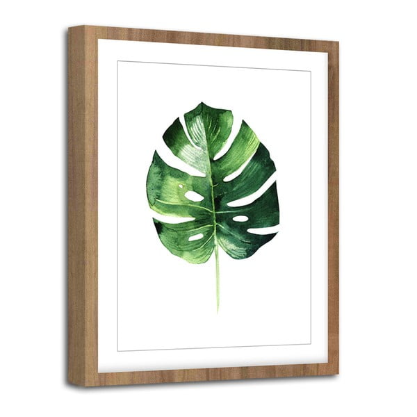 Modernpik Greenery Wooden Monstera fali kép, 30 x 40 cm - Styler