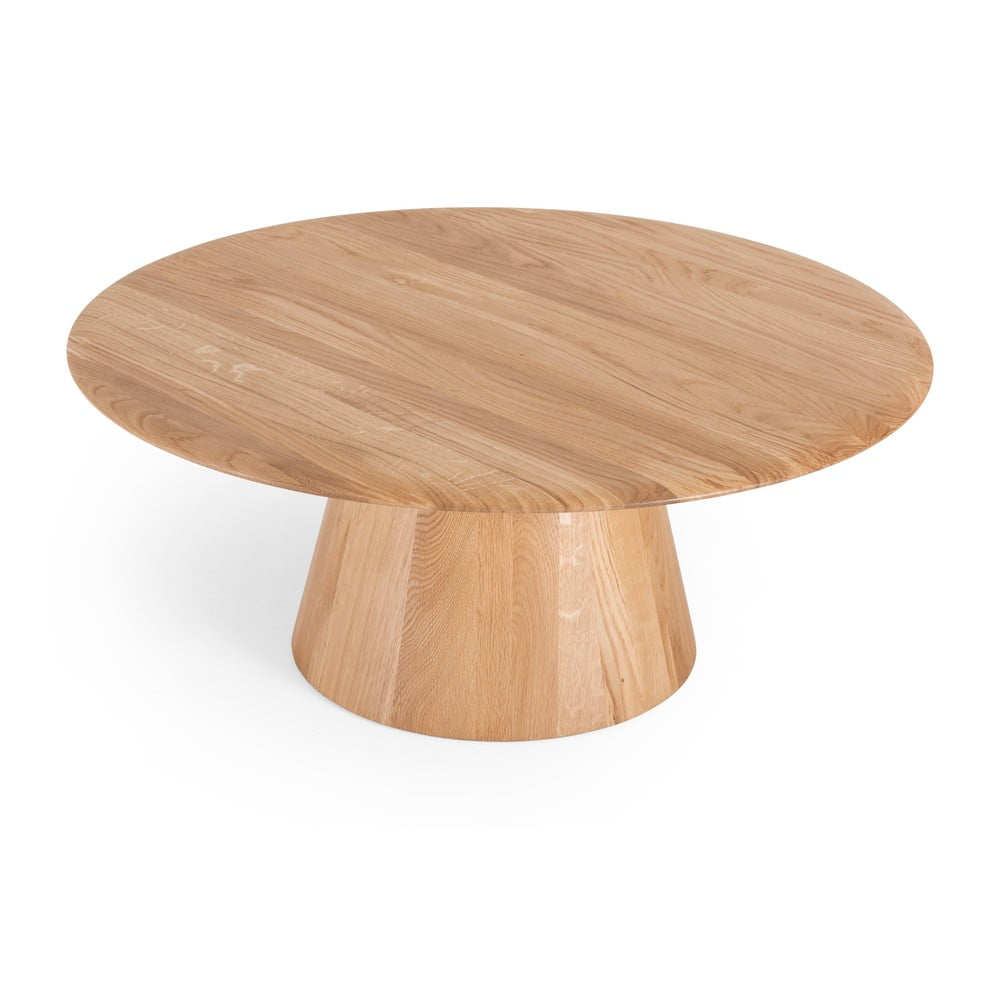 Natúr színű tölgyfa kerek dohányzóasztal ø 80 cm mushroom – gazzda