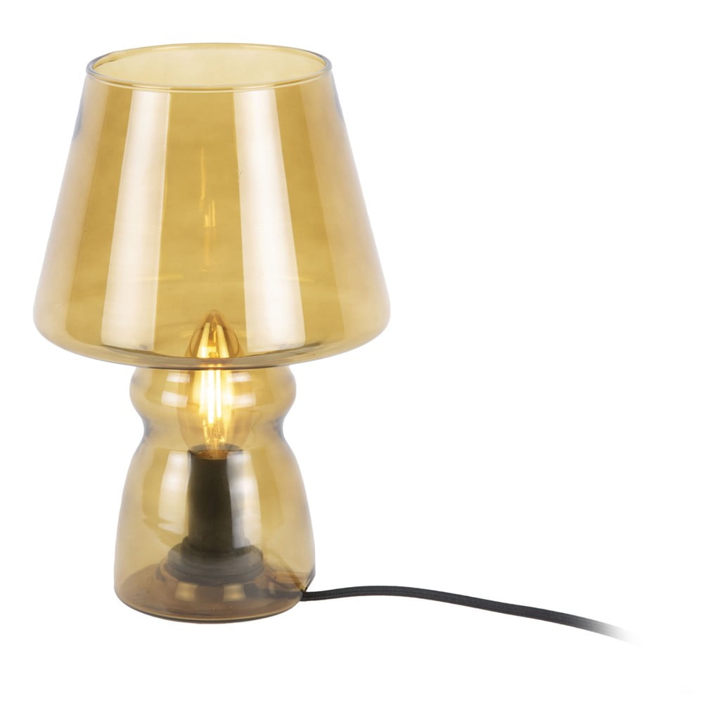 Glass mustársárga üveg asztali lámpa, magasság 25 cm - Leitmotiv