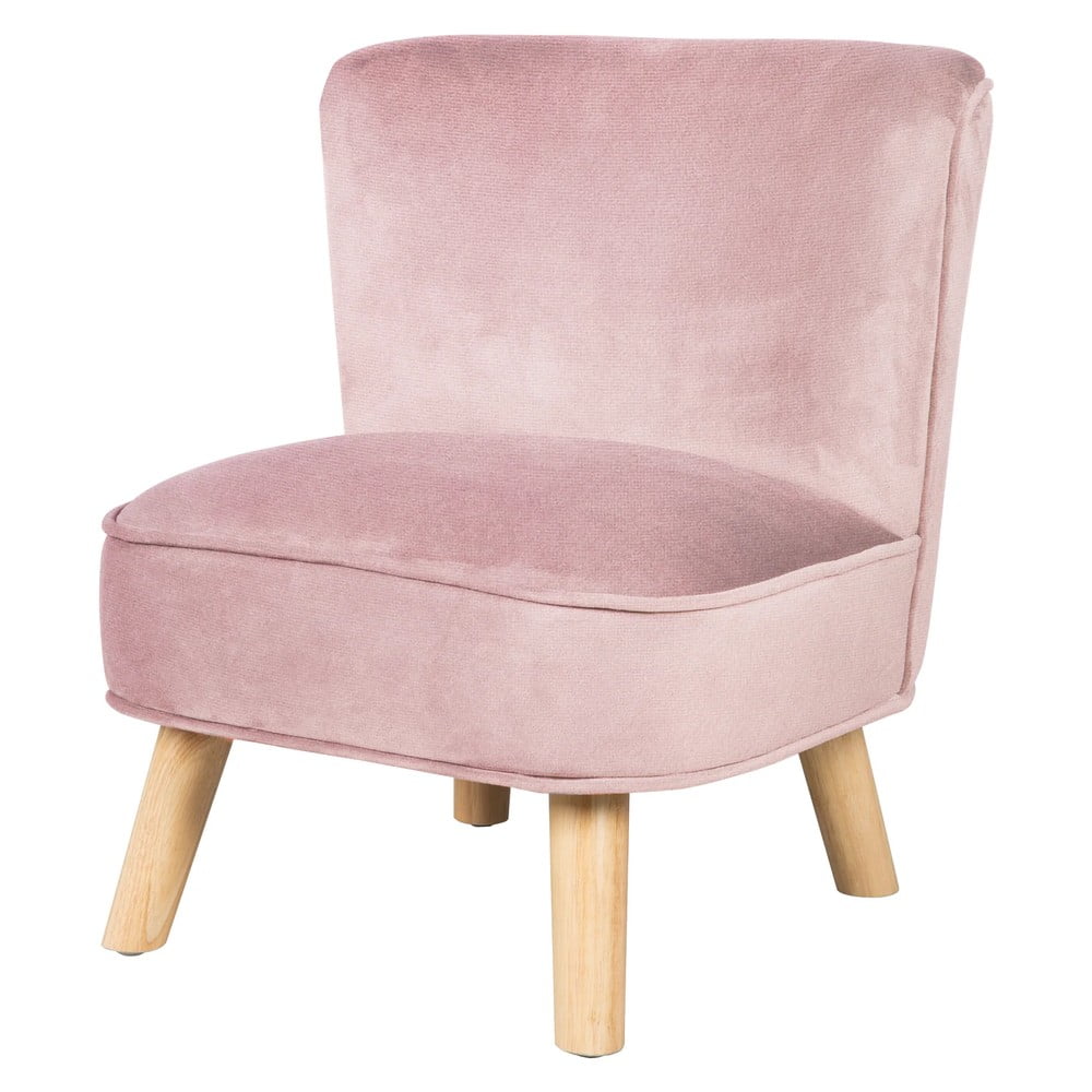 Világos rózsaszín bársony gyerek fotel lil sofa – roba