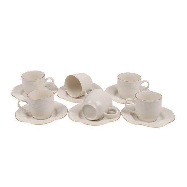 Rullio 6 db-os porcelán csésze és csészealj készlet - Kutahya