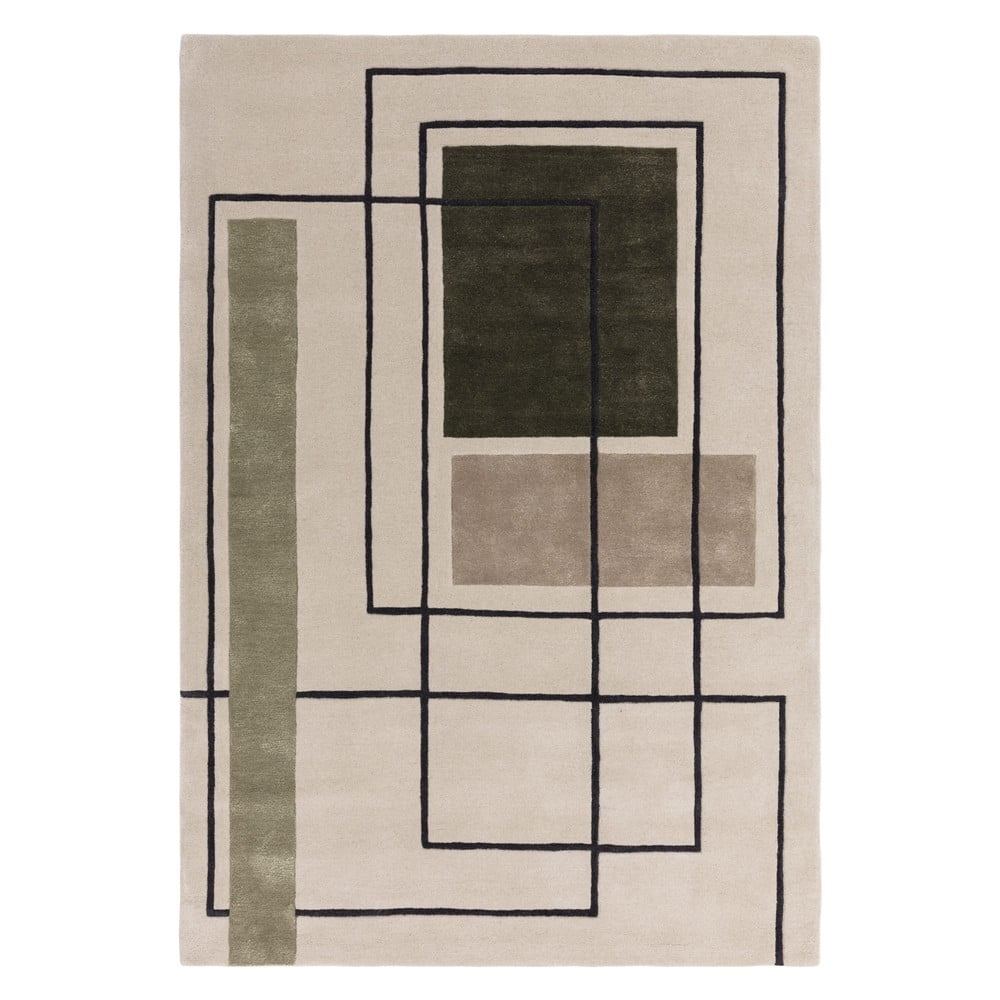 Khaki-bézs gyapjú szőnyeg 200x290 cm reef – asiatic carpets