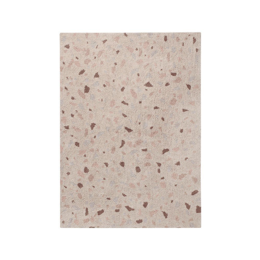 Világos rózsaszín mosható kézi szövésű pamut szőnyeg 140x200 cm Terrazzo Moonstone – Lorena Canals