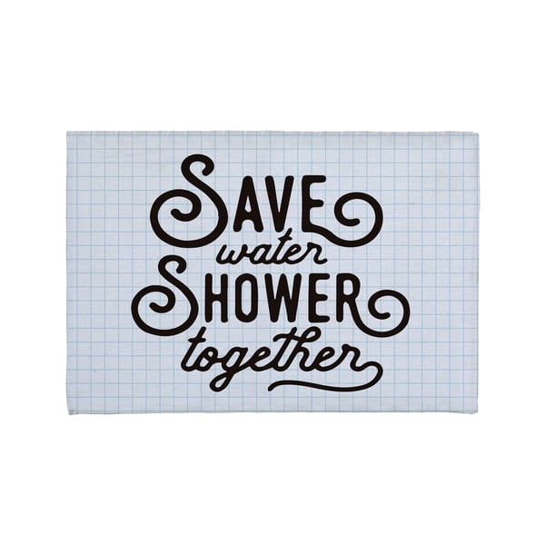 Shower Together fehér-fekete fürdőszobai kilépő, 60 x 40 cm - Really Nice Things