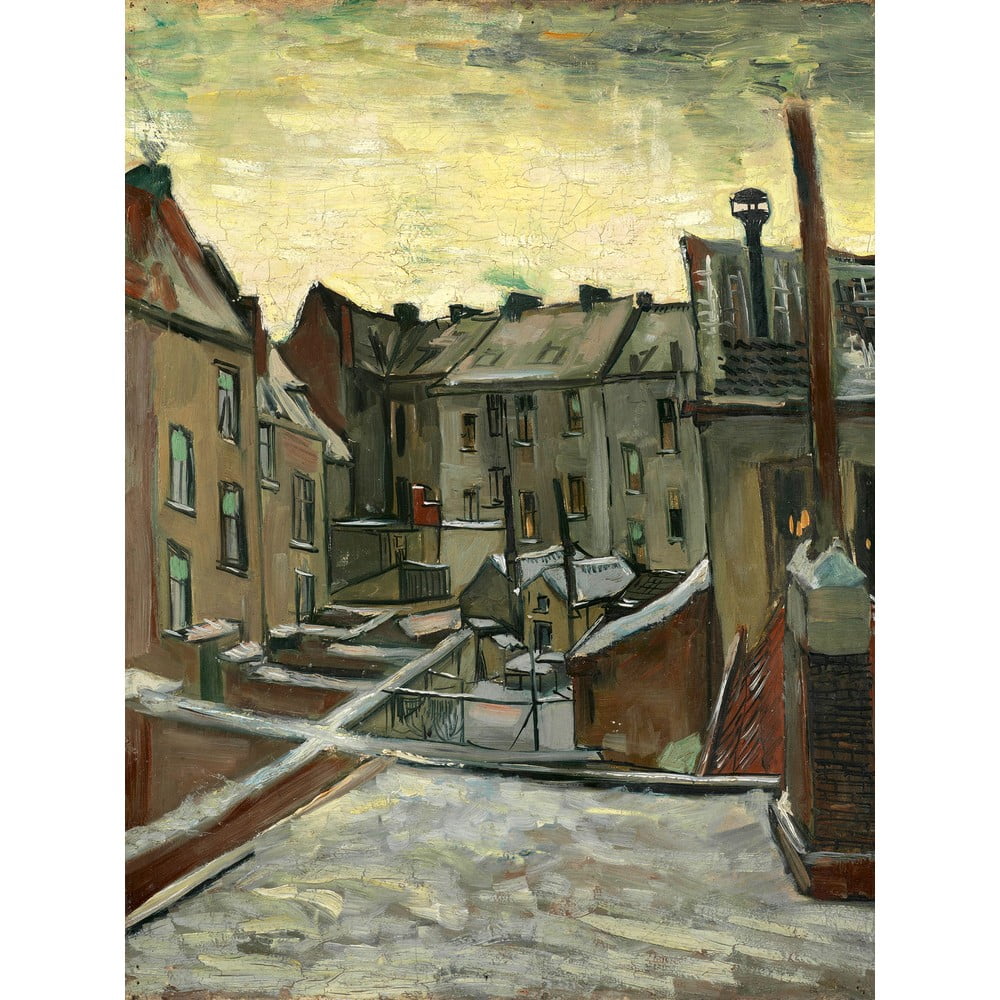 Reprodukciós kép 50x70 cm Houses Seen from the Back, Vincent van Gogh – Fedkolor